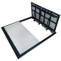 Люк напольный с петлями по противоположным сторонам двухдверный